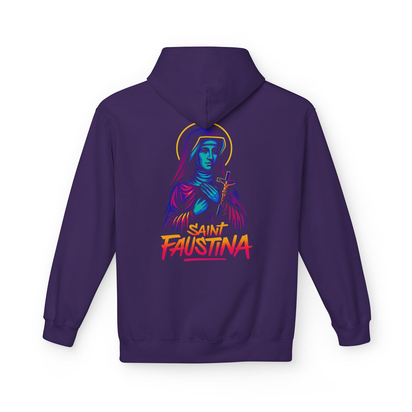 St. Faustina Neon Hoodie | Catholic Streetwear – Divine Mercy Energy & Bold Faith Style