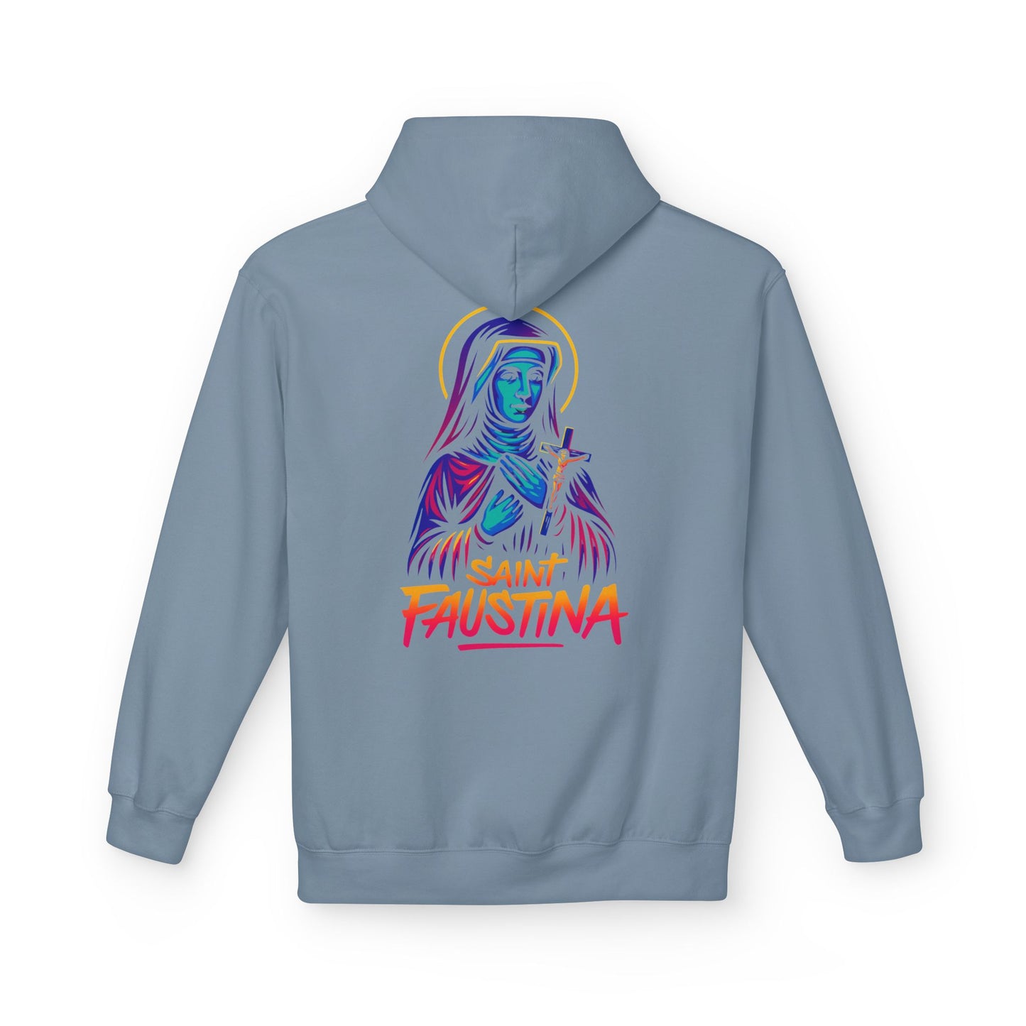 St. Faustina Neon Hoodie | Catholic Streetwear – Divine Mercy Energy & Bold Faith Style