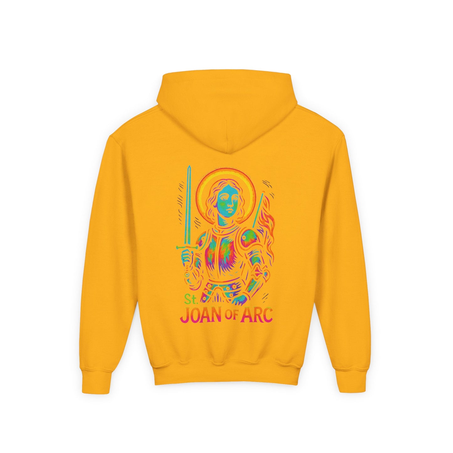 St. Joan of Arc Youth Hoodie | Catholic Streetwear – Courage, Faith & Fire for the Next Generation