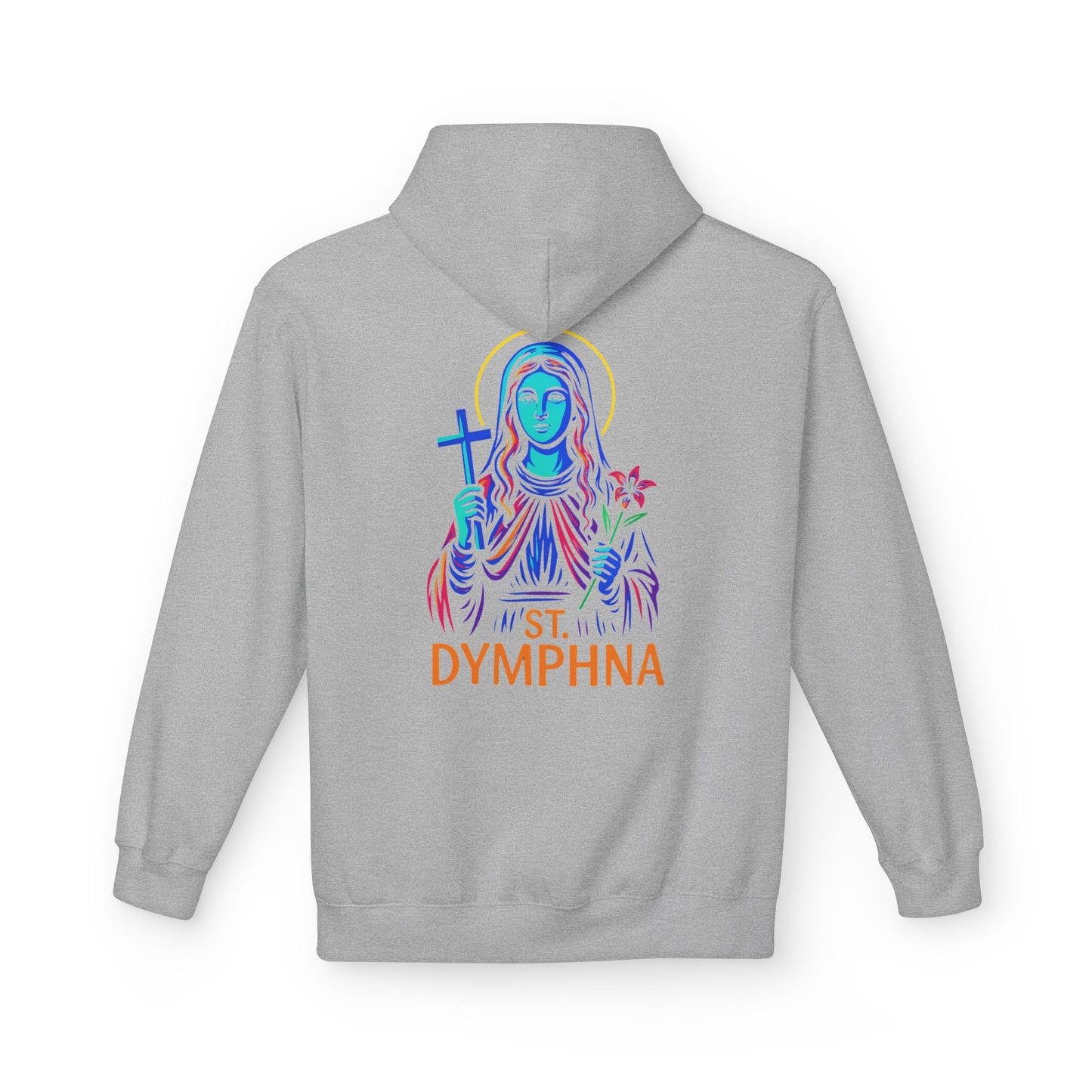 St. Dymphna Neon Hoodie | Catholic Streetwear – Hope, Healing & Mental Health Awareness