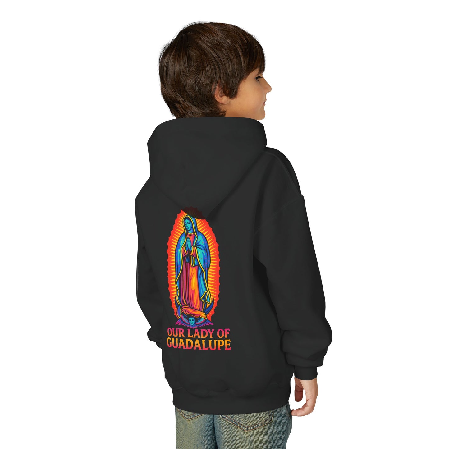 Our Lady of Guadalupe Youth Hoodie | Catholic Streetwear for Kids