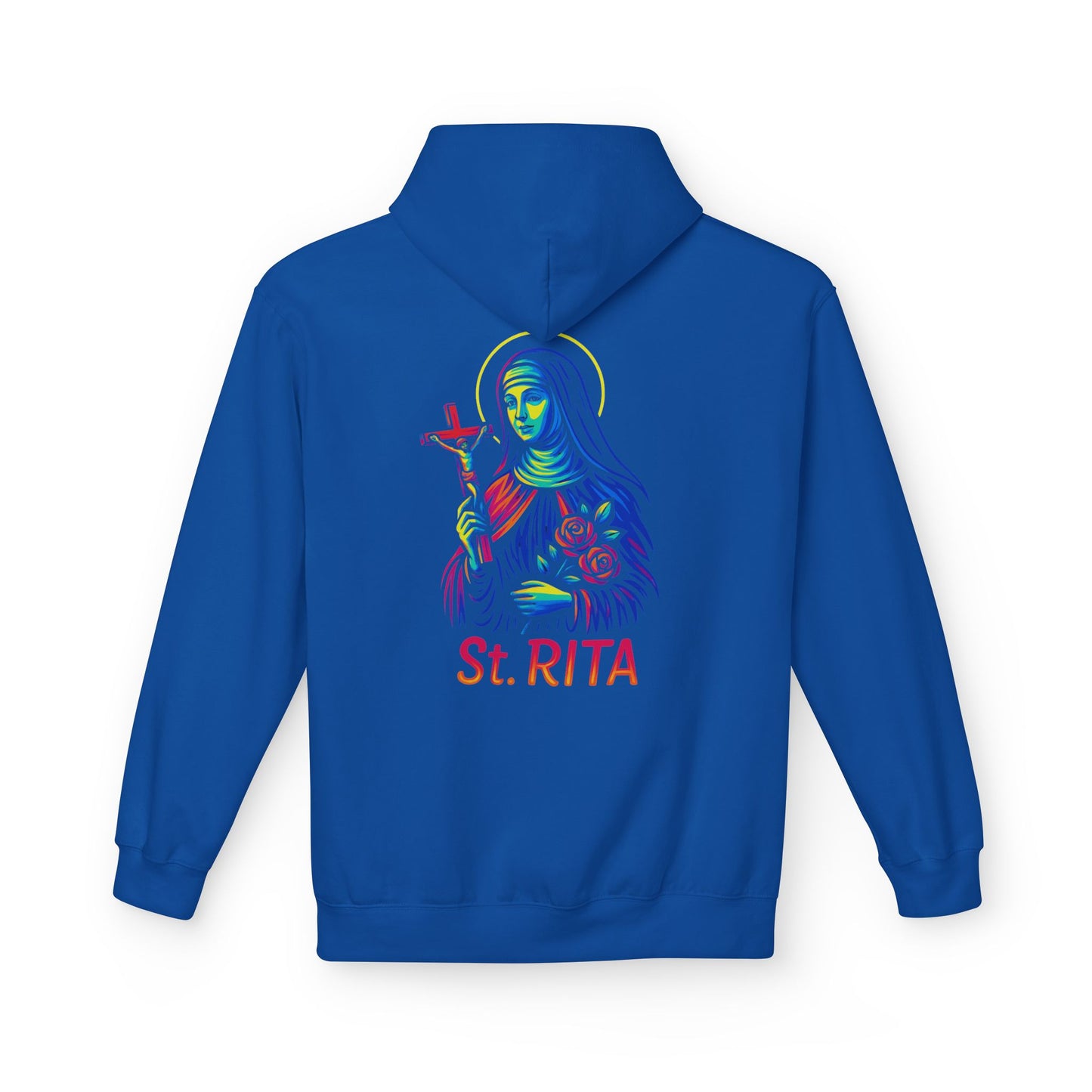 St. Rita Neon Hoodie | Catholic Streetwear – Impossible Prayers, Bold Faith, Unbreakable Hope