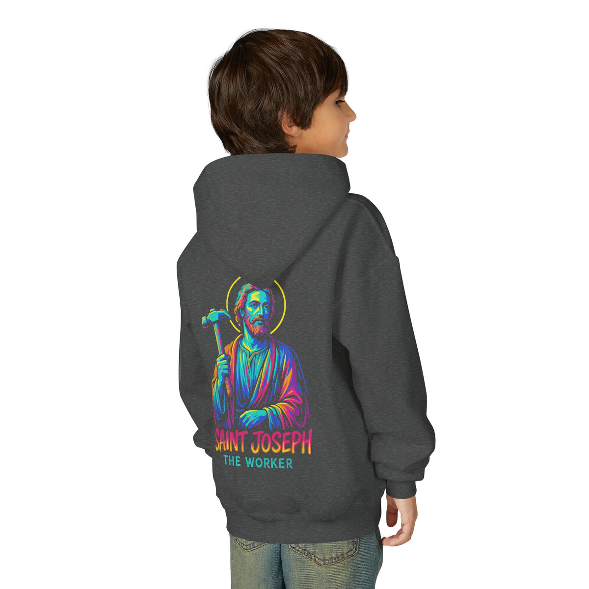 St. Joseph the Worker | Kids Catholic Hoodie | Faith & Grit